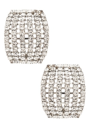 Jennifer Behr Kyrie Hoop Earrings in Crystal - Metallic Silver. Size all.