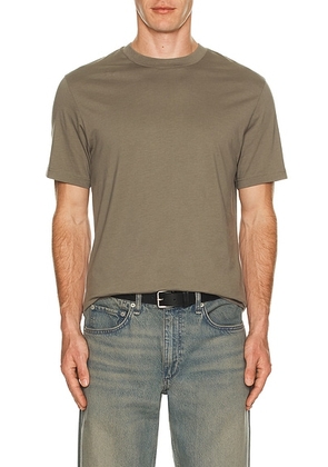 FRAME Short Sleeve Light Cotton Tee in Smokey Green - Green. Size M (also in S, L, XL/1X, XXL/2X).