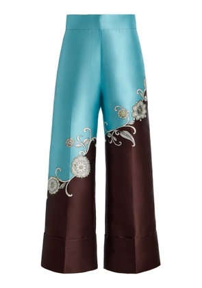 ALÉMAIS Gia Printed Satin Wide-Leg Pants - Moda Operandi