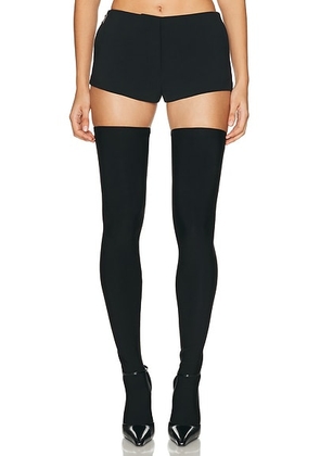 HAELO Brace Waist Tailored Shorts in Black - Black. Size M (also in L, S, XL, XS, XXS).