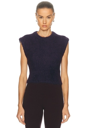 FRAME The Plush Vest in Royal Purple - Purple. Size M (also in L, S, XS).