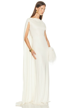 Helsa The Alva Caped Jersey Dress in Ivory - Ivory. Size S (also in XXS, XS, M).