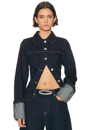 HAELO Cinch Back Trucker Jacket in Indigo - Blue. Size XS (also in L, M, XXS).