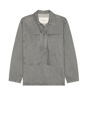 JW Anderson Patch Pocket Rugby Shirt in Light Grey - Grey. Size S (also in XL).