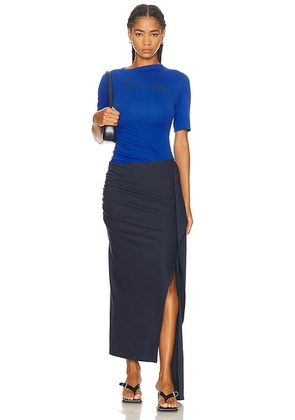 Jade Cropper Ruched T-Shirt Dress in Blue & Navy - Navy. Size 38 (also in 36, 40).