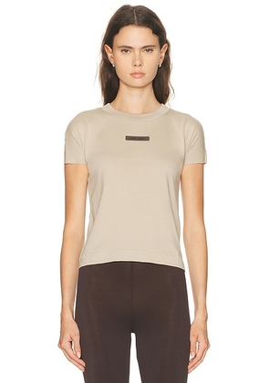 Fear of God ESSENTIALS Cap Sleeve Tee in Timber - Taupe. Size M (also in XS, S, L).