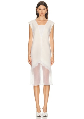 Jil Sander V Neck Dress in Optic White - White. Size 36 (also in 34, 38).