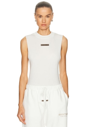 Fear of God ESSENTIALS Sleeveless Bodysuit in Cloud White - White. Size M (also in XS, S, L).