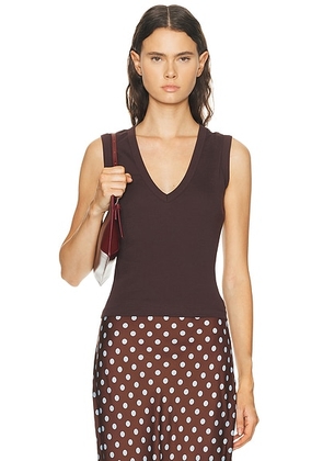 FLORE FLORE Dewi Tank Top in Choco Plum - Chocolate. Size XS (also in ).