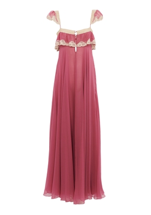 Chloé Flou Ruffled Organic Silk Mousseline Gown - Moda Operandi