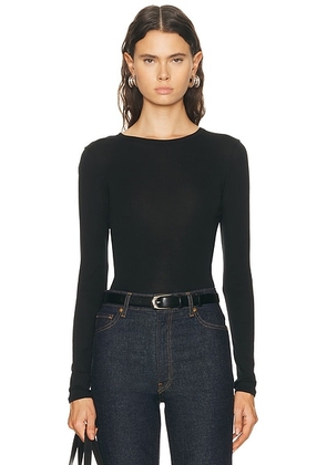 FLORE FLORE Olivia Long Sleeve Top in Black - Black. Size M (also in L, S, XL, XS).