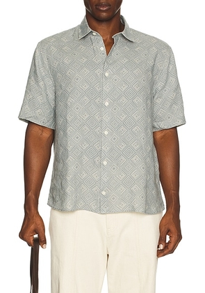 Frescobol Carioca Castro Linen Shirt in Coastal Blue - Blue. Size M (also in L, S, XL/1X, XXL/2X).