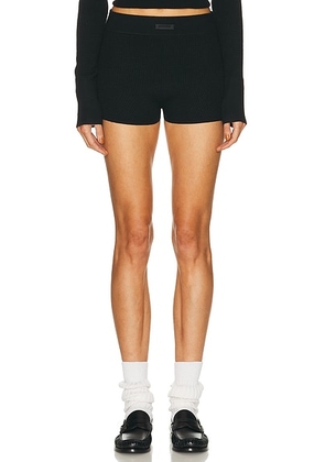 Fear of God ESSENTIALS Waffle Knit Boxer Short in Black - Black. Size M (also in XS, S, L).