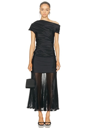 SIMKHAI Ammalie Combo Midi Dress in Black - Black. Size 6 (also in 4, 8).