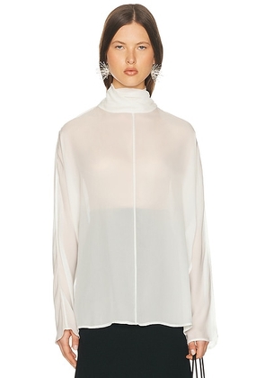 Helsa Dolman Popover Top in Cupro in Ivory - Ivory. Size L (also in ).