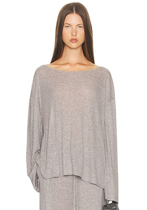 Helsa Oversized Shirt in Everyday Jersey in Dark Heather Grey - Grey. Size XS/S (also in M/L).