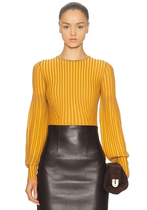 Gabriela Hearst Thalassa Sweater in Yellow Ochre & Golden Birch - Yellow. Size M (also in XS, S, L).