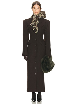 Helsa Italian Wool Blend Topcoat in Dark Brown - Chocolate. Size XS (also in XXS, S).