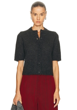 House of Dagmar Brushed Cardigan in Dark Grey Melange - Charcoal. Size M (also in L, S, XS, XXS).