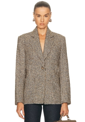 House of Dagmar Houndstooth Blazer in Beige Brown - Brown. Size 38 (also in 36, 40).