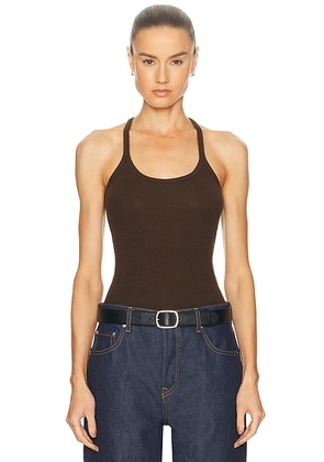 GRLFRND Slim Racer Tank in Espresso - Brown. Size M (also in XXS, XS, S, L, XL).