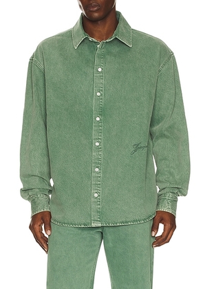 JACQUEMUS La Chemise De-nimes Simon in Green - Green. Size 48 (also in 46, 50, 52).