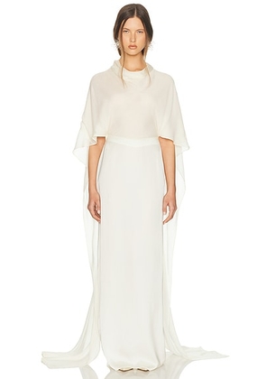 Helsa Mix Media Scarf Dress in Ivory - Ivory. Size L (also in XXS, XS, S, M, XL).
