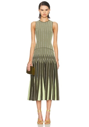 SIMKHAI Oaklen Midi Dress in Pine Multi - Green. Size S (also in L, XS).
