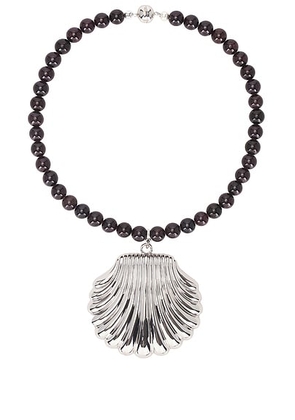 Julietta Holbox Necklace in Silver & Wine - Metallic Silver. Size all.