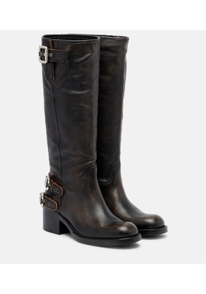 Chloe Dakota leather knee-high biker boots