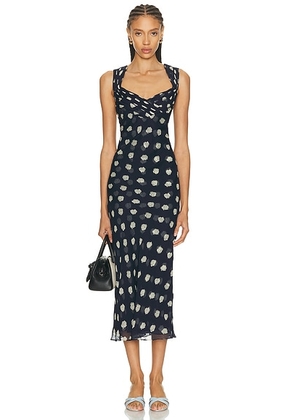 Cult Gaia Eliseo Dress in Small Dot Deep Lake - Navy. Size 6 (also in ).