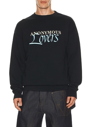 JW Anderson Anonymous Lovers Sweatshirt in Washed Black - Black. Size M (also in L, S, XL/1X).