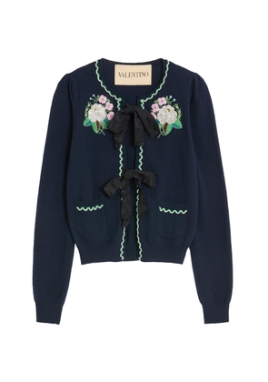 Valentino Garavani Embroidered Virgin-Wool Cardigan - Moda Operandi