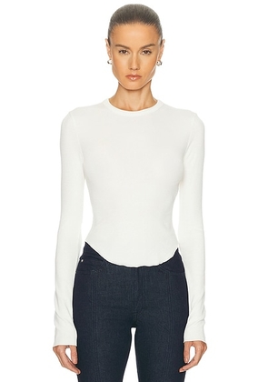 GRLFRND Scoop Hem Long Sleeve Tee in bone - White. Size XL (also in L).