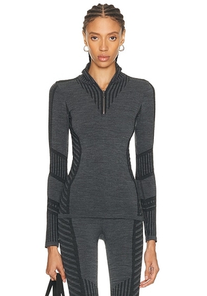 Fusalp Seama Long Sleeve Top in Gris Chine & Noir - Grey. Size M (also in L).