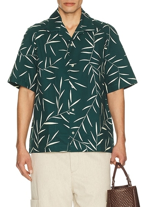 JACQUEMUS La Chemise Fonccio in Print Foliage Dark Green - Green. Size 48 (also in 46, 50, 52).