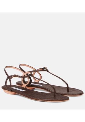 Aquazzura Almost Bare raffia-effect sandals