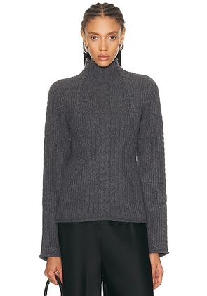 Helmut Lang Cable Turtleneck Sweater in Charcoal - Charcoal. Size M (also in XS, S, L).