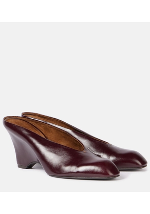 Khaite Colt 75 leather wedge mules