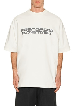 Fear of God ESSENTIALS 90'S Short Sleeve Tee in Ivory - White. Size S (also in XS, M, L, XL/1X, XXL/2X).