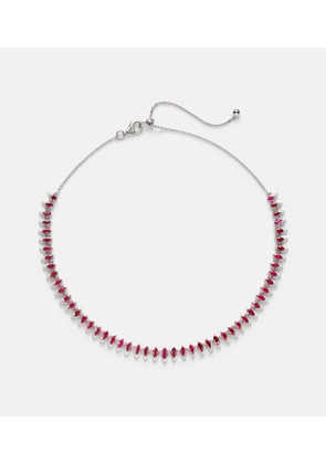 Kamyen 18kt white gold choker with rubies