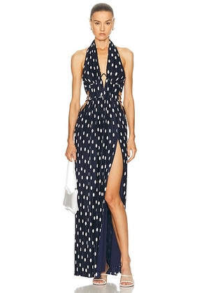 Cult Gaia Aashvi Dress in Small Dot Deep Lake - Navy,White. Size 6 (also in 8).
