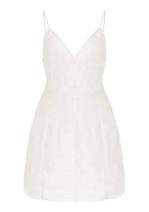 Moré Noir Mona Ruched Cotton-Silk Voile Mini Dress - Moda Operandi