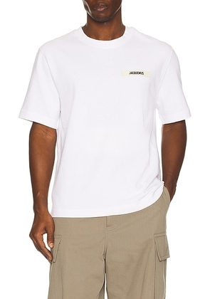 JACQUEMUS Le Tee Gros Grain in White - White. Size S (also in ).