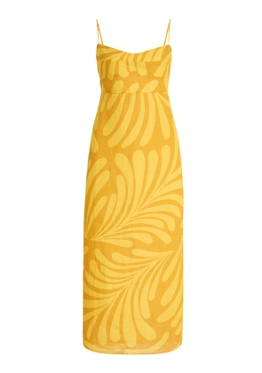Cala de la Cruz Exclusive Paloma Linen Midi Dress - Moda Operandi