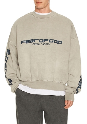 Fear of God ESSENTIALS Cropped Relaxed Sweatshirt in Smoke Grey - Grey. Size M (also in XS, S, L, XL/1X, XXL/2X).