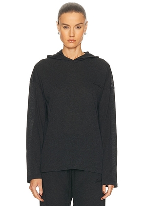 Fear of God ESSENTIALS Classic Fit Hooded Tee in Vintage Black - Black. Size M (also in L, S, XS, XXS).