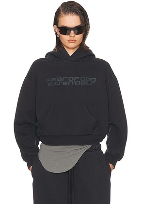 Fear of God ESSENTIALS Classic Hoodie in Vintage Black - Black. Size M (also in L, S, XL, XS).