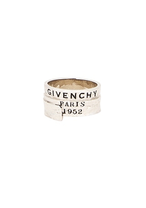 Givenchy Tape Signature Ring in Antic Silvery - Metallic Silver. Size 56 (also in 54).