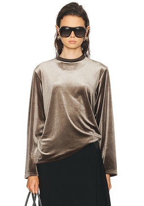 Fear of God ESSENTIALS Classic Long Sleeve Tee in Brown - Brown. Size M (also in XS, S, L).